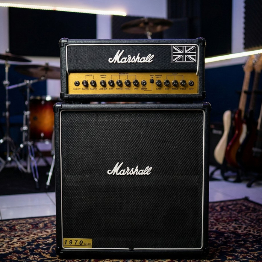 Ampli Gitar & Bass 12 Inch bluetooth bisa untuk karaoke Marshall 3 Input Head Cabinet Bonus Kabel Ja