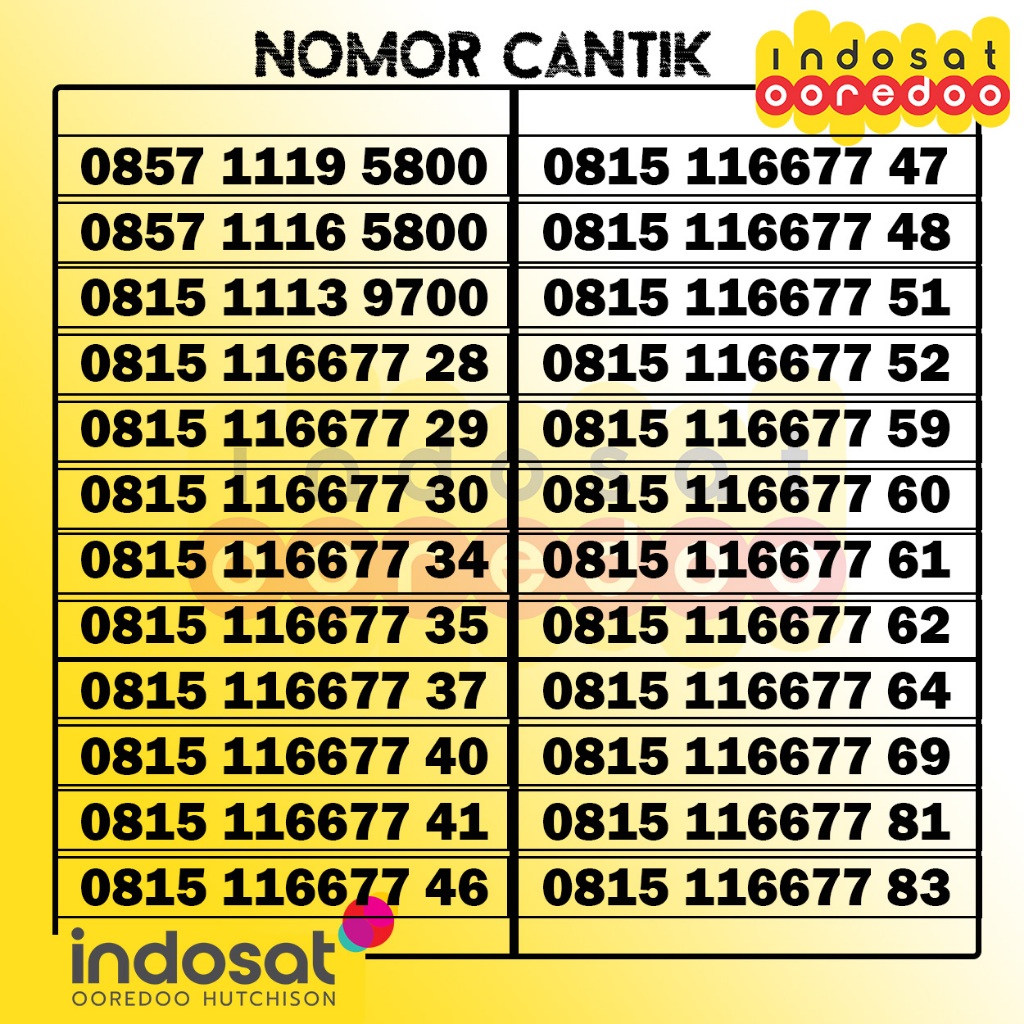 Nomor cantik Indosat ooredoo Support 5G