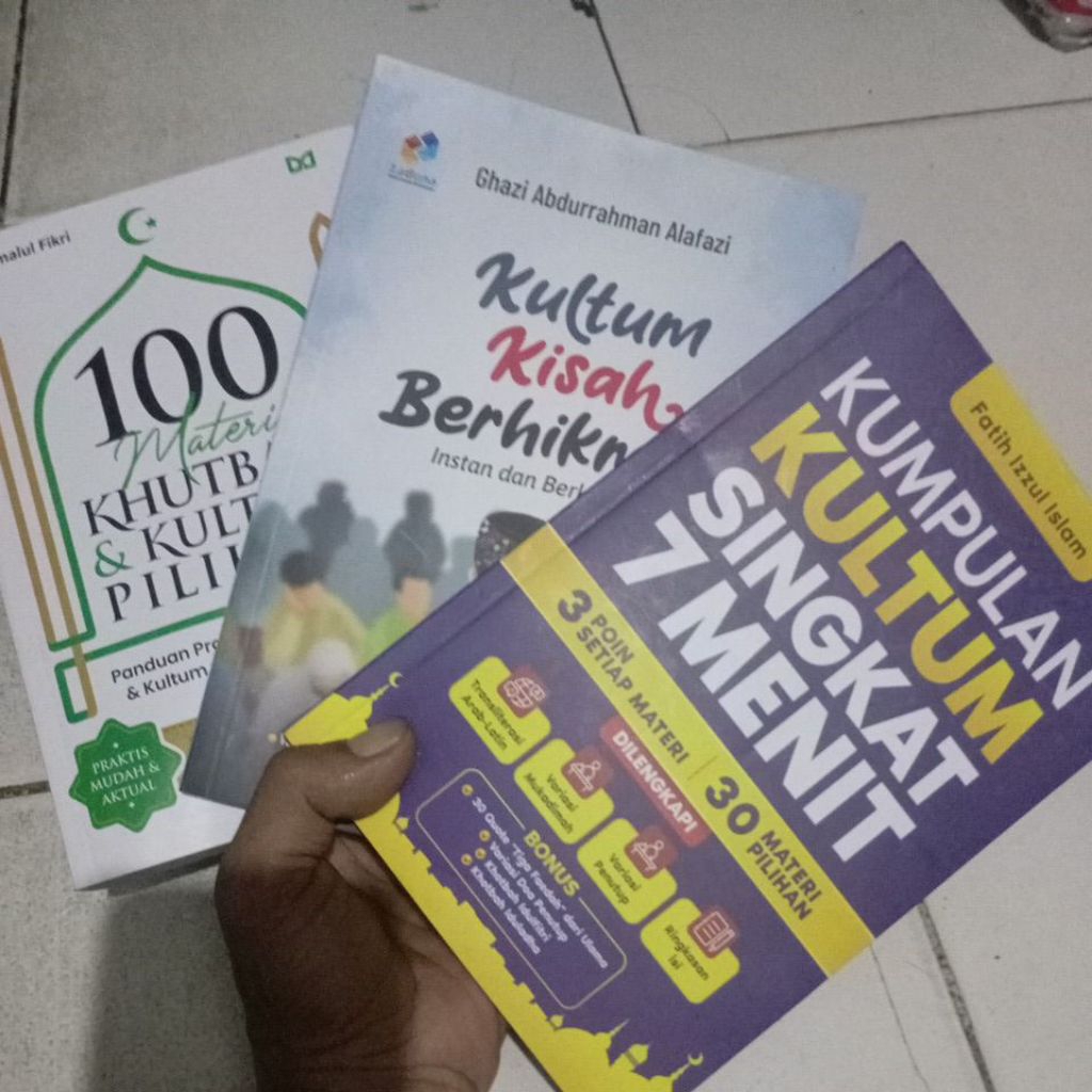 Paket 3 Buku kultum kisah berhikmah + kumpulan kultum singkat 7 menit + 100 materi khutbah dan kultu