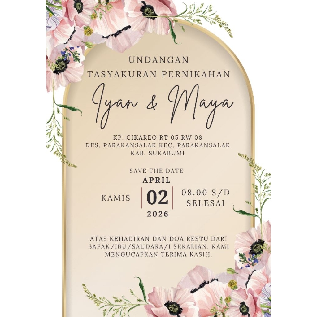 Undangan Mini Kopi Stiker Ukuran 6x8