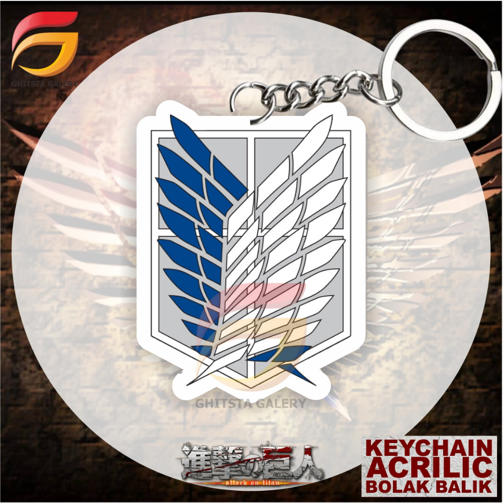 Gantungan Kunci Logo Attack On Titan - Logo Singeki No Kyujin - Gantungan Kunci Anime - Gantungan Ku