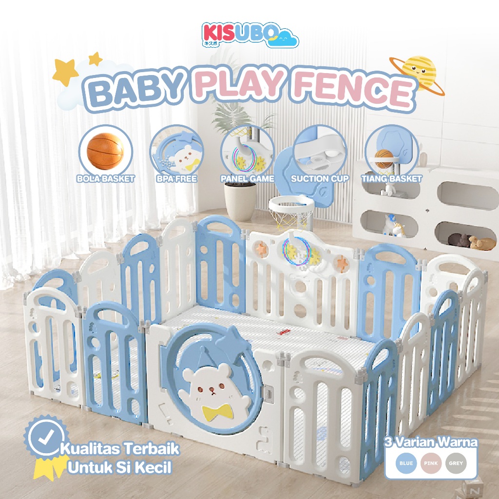 KISUBO READY Pagar Bayi Baby Kids Play Fence Pagar Bermain Anak