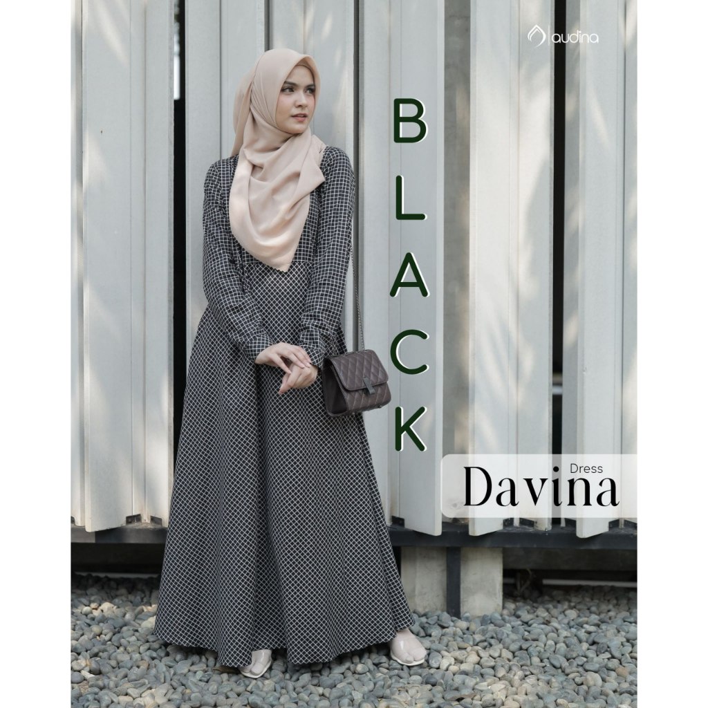 DAVINA DRESS/ GAMIS BUSUI/ BAJU KOTAK-KOTAK/ ORI AUDINA INDONESIA