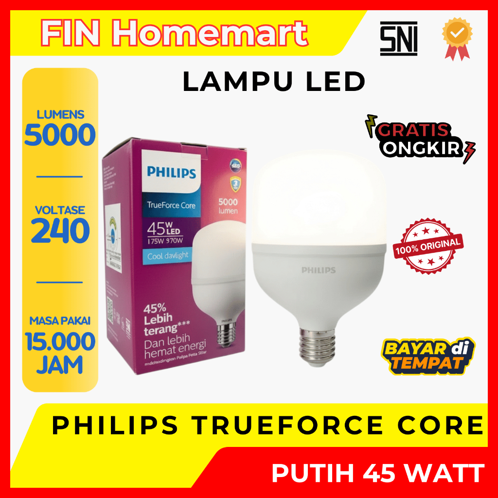 Lampu Philips True Force LED 45Watt - Original Cahaya Putih