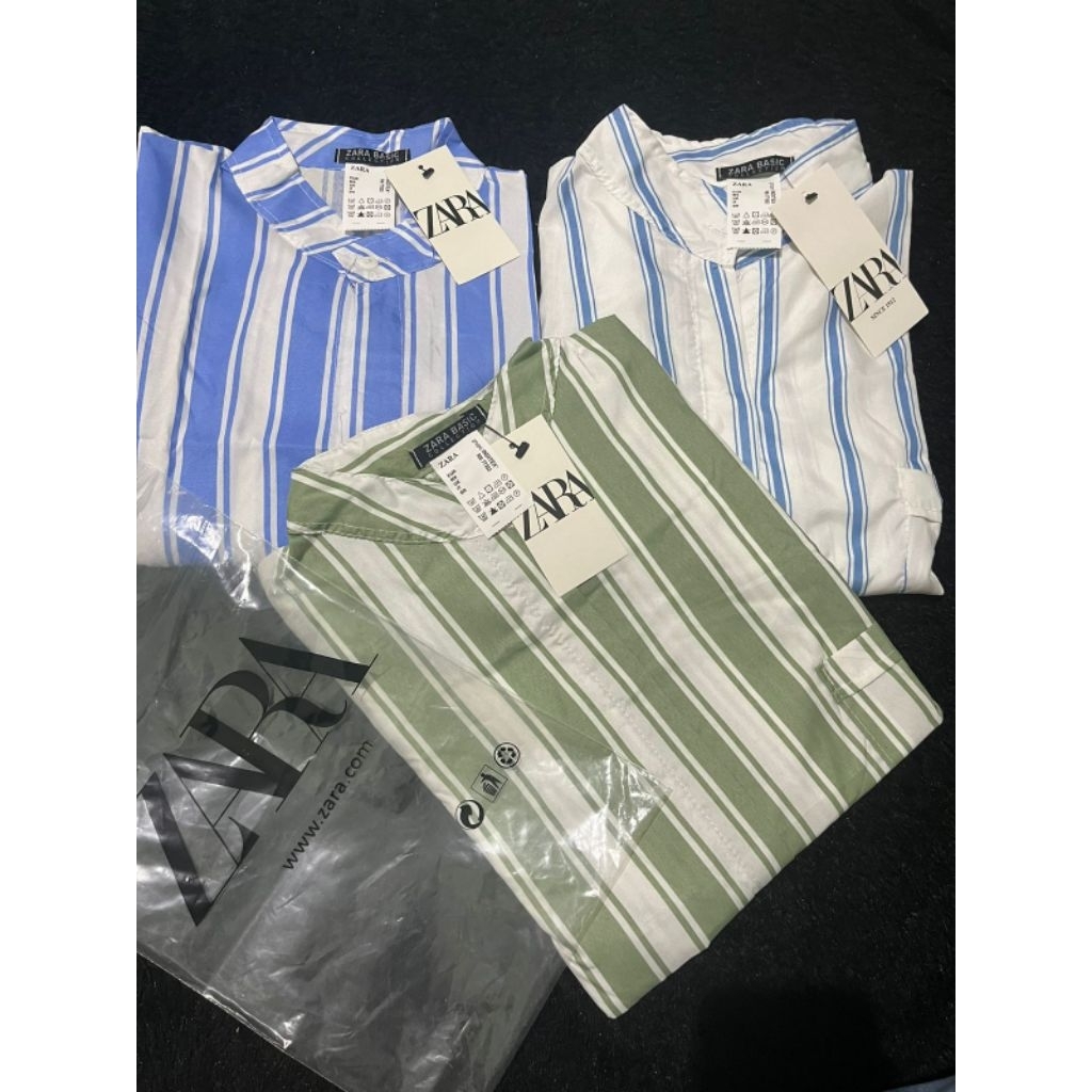 KEMEJA ZARA WANITA - Stripe Salur Besar