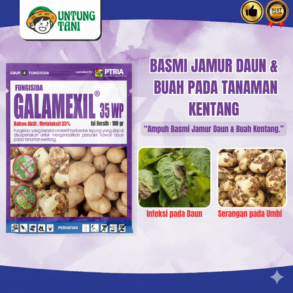 FUNGISIDA, Galamexil 35 WP - Metalaksil 35% (mengendalikan penyakit pada tanaman kentang).