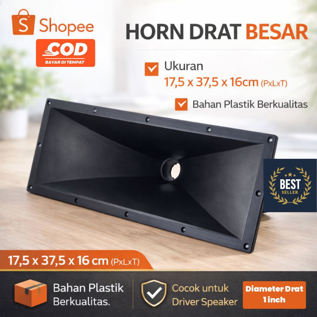 Horn Tweeter Drat Besar 17,5 x 37,5 x 16cm Bahan Plastik Berkualitas UKURAN DRAT 2,5cm