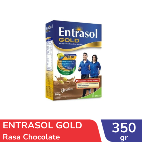 ENTRASOL GOLD SUSU NUTRISI  TINGGI KALSIUM RASA COKELAT 350GR