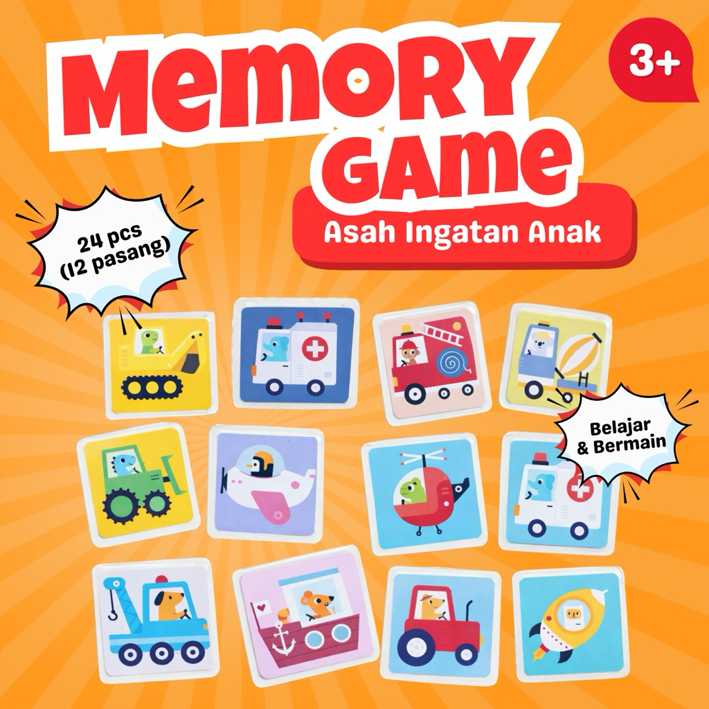 Coding Toys Memory Flip Game – Kartu Edukasi Pencocokan Gambar untuk Asah Ingatan Anak