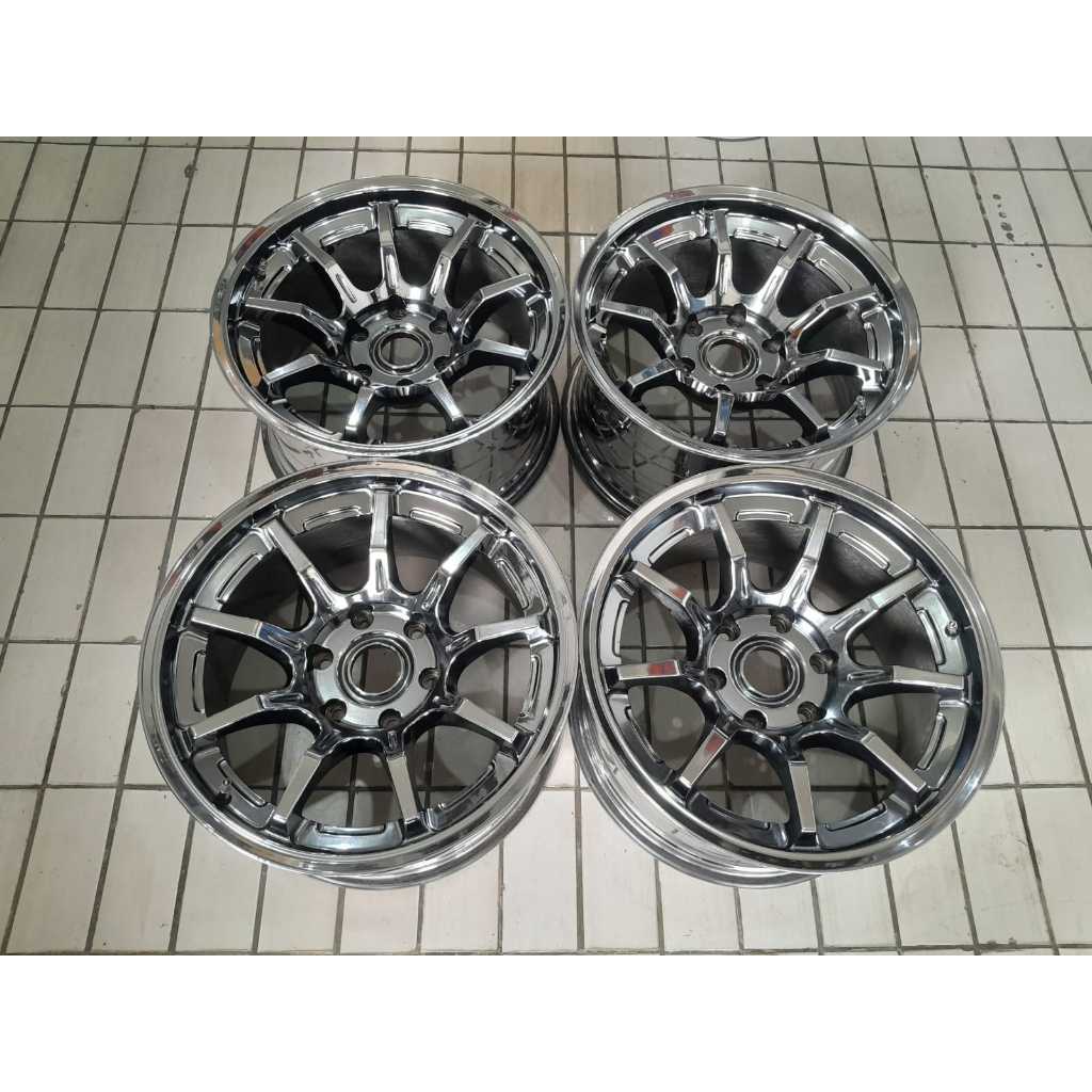 VELG MOBIL SECOND RING 18 HSR PONELO R18 6X139 FORTUNER PAJERO TRITON HYLUX BLACK CHROME
