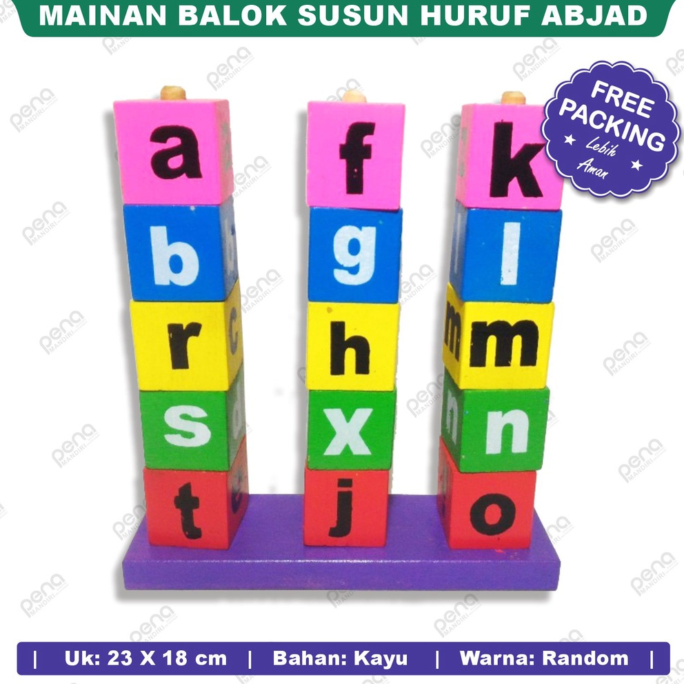Mainan Edukasi Anak Susun Balok Huruf Abjad