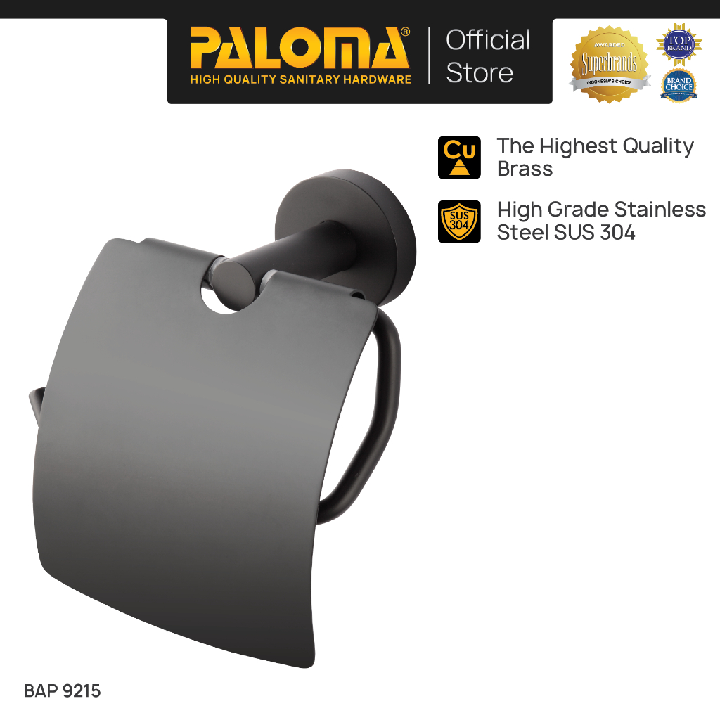 PALOMA BAP 9215  Tempat Tissue Toilet Holder Tisu Gulung Roll Kamar Mandi Wall Dinding Brass Kuninga