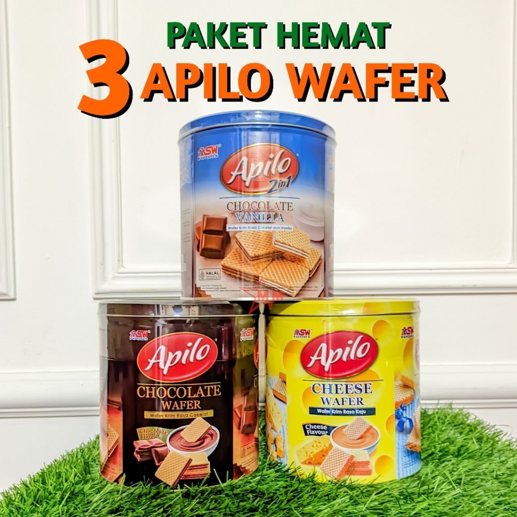 PAKET HEMAT Apilo Wafer Krim Kaleng 290g Mix isi 3 Spesial Jajan Lebaran Best Seller