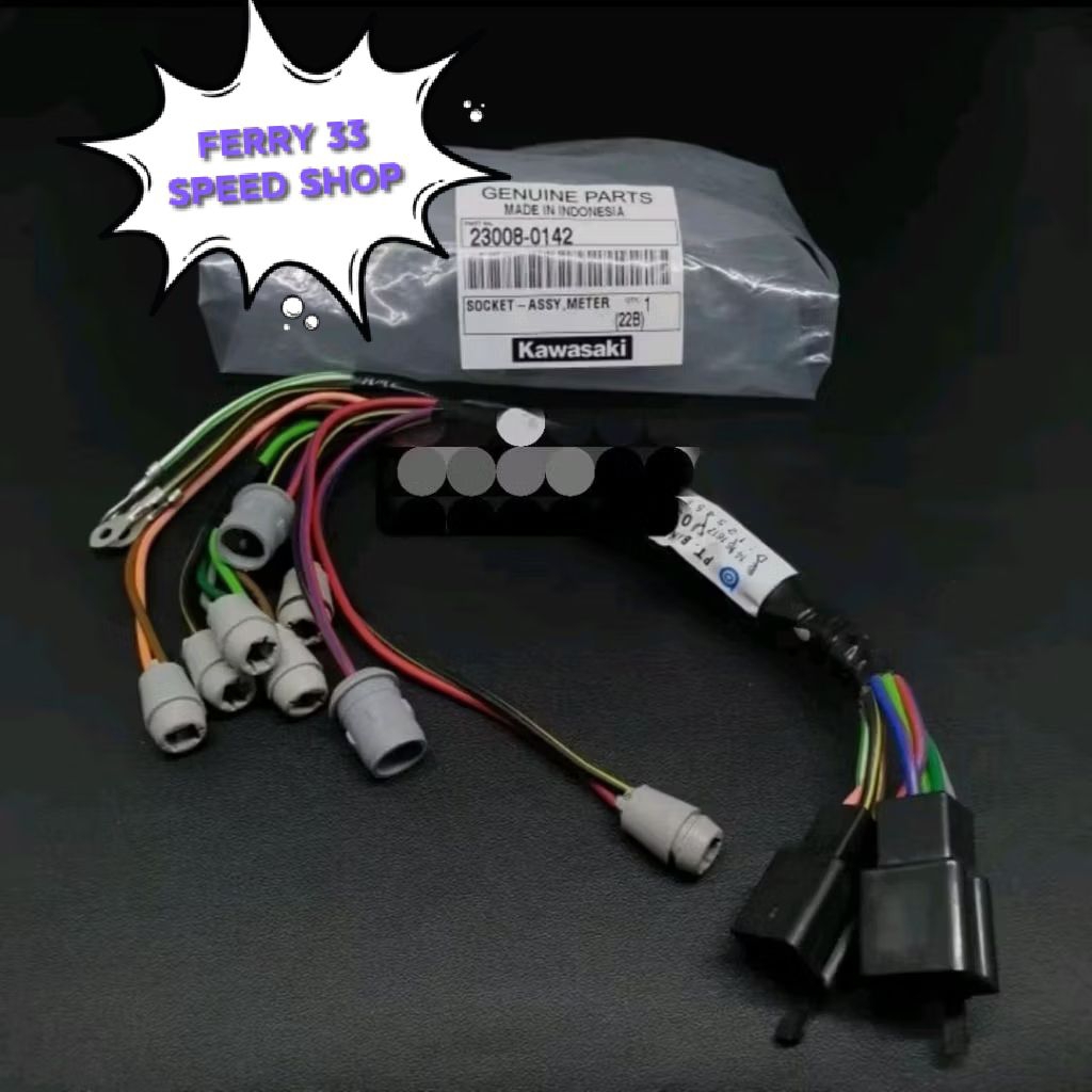TERMURAH SOCKET ASSY KABEL LAMPU SPIDOMETER NINJA RR 150 ORIGINAL 23008-0142