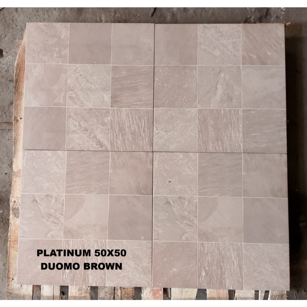 KERAMIK LANTAI KASAR 50X50 PLATINUM DUOMO BROWN KW B KERAMIK LANTAI MATT 50X50 KERAMIK LANTAI KASAR 
