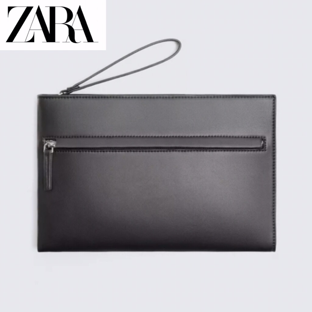 ZARA Men Plain Clutch Bag Tas Tangan Pouch Pria Black