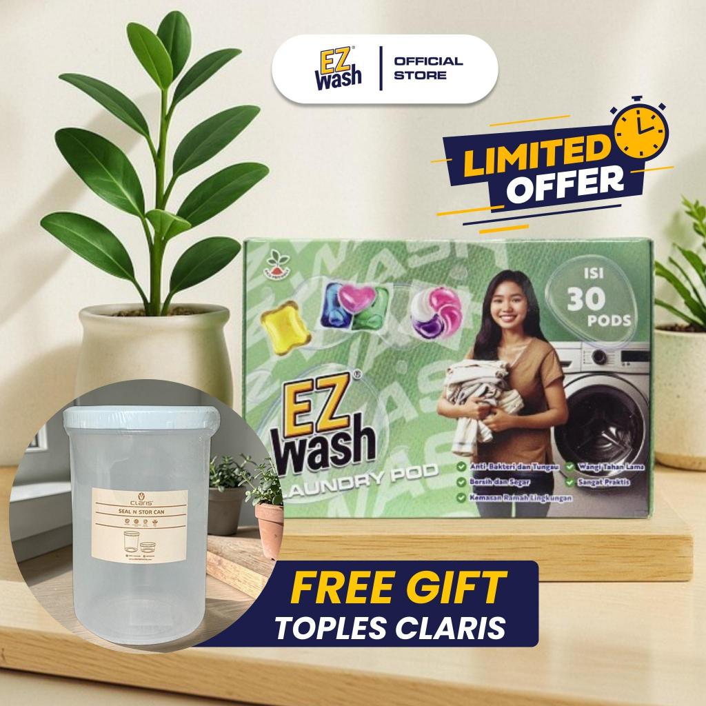 EZWash Laundry Pod 4in1 Chamber Liquid Detergent Gel Capsule Color Protect EZ Wash Easy Clean Clothe