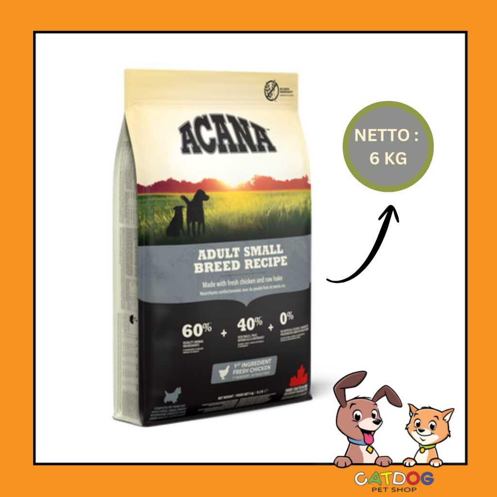 Acana Dog Adult Small Breed GRAIN FREE 6kg - Makanan Anjing Super Premium