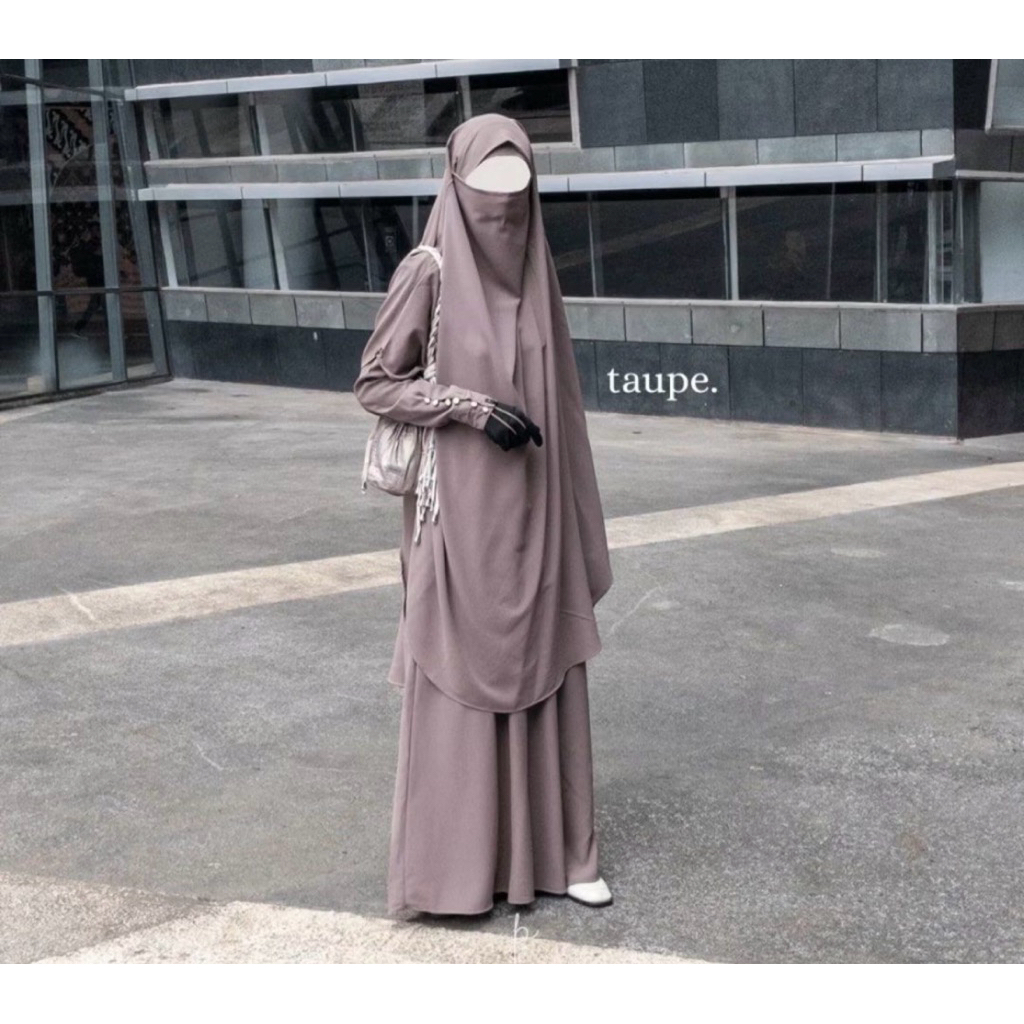 Preloved Abaya Taupe Bukan Aljenna Itsar Shuwa