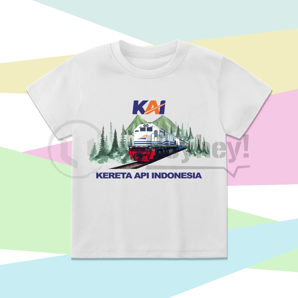 Baju anak kaos anak Kereta Api KAI Kereta Api Pemandangan