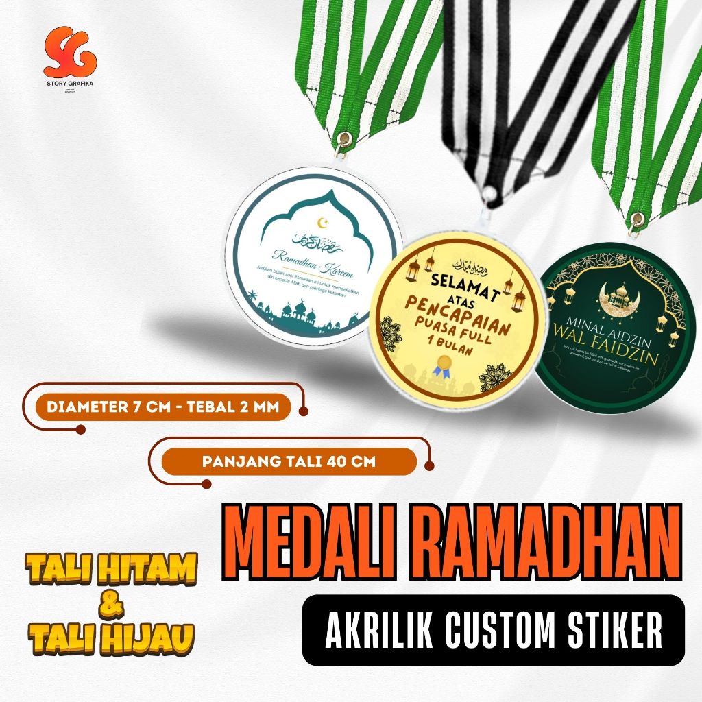 Medali Akrilik Custom Tema Ramadan | Souvenir & Penghargaan