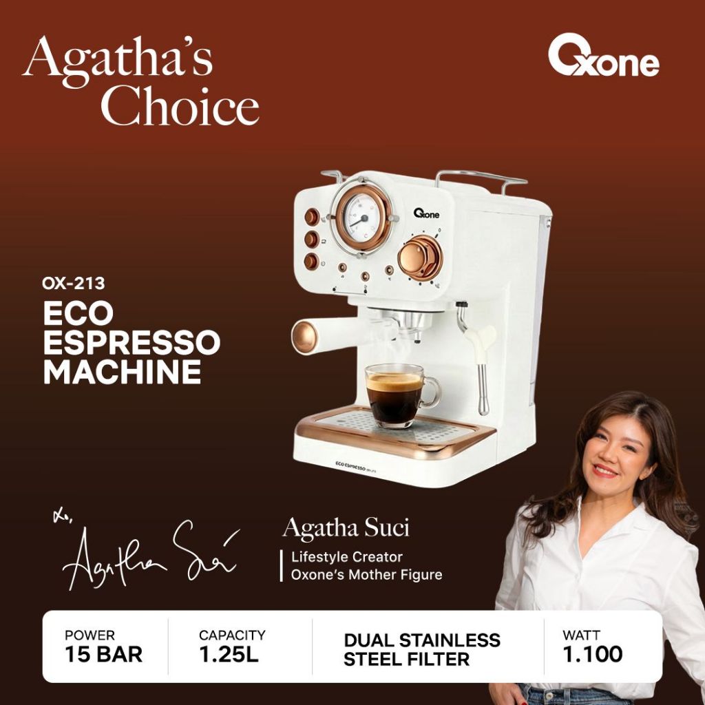 Oxone OX213 Mesin Pembuat Kopi Coffee Maker Espresso Machine Pink/Green