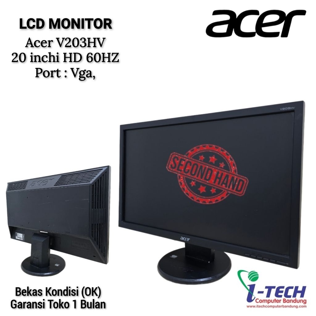 MONITOR LCD | LED 19" 20" 21" 22" 23" 24" ACER HD | FULL HD BEKAS KONDISI NORMAL