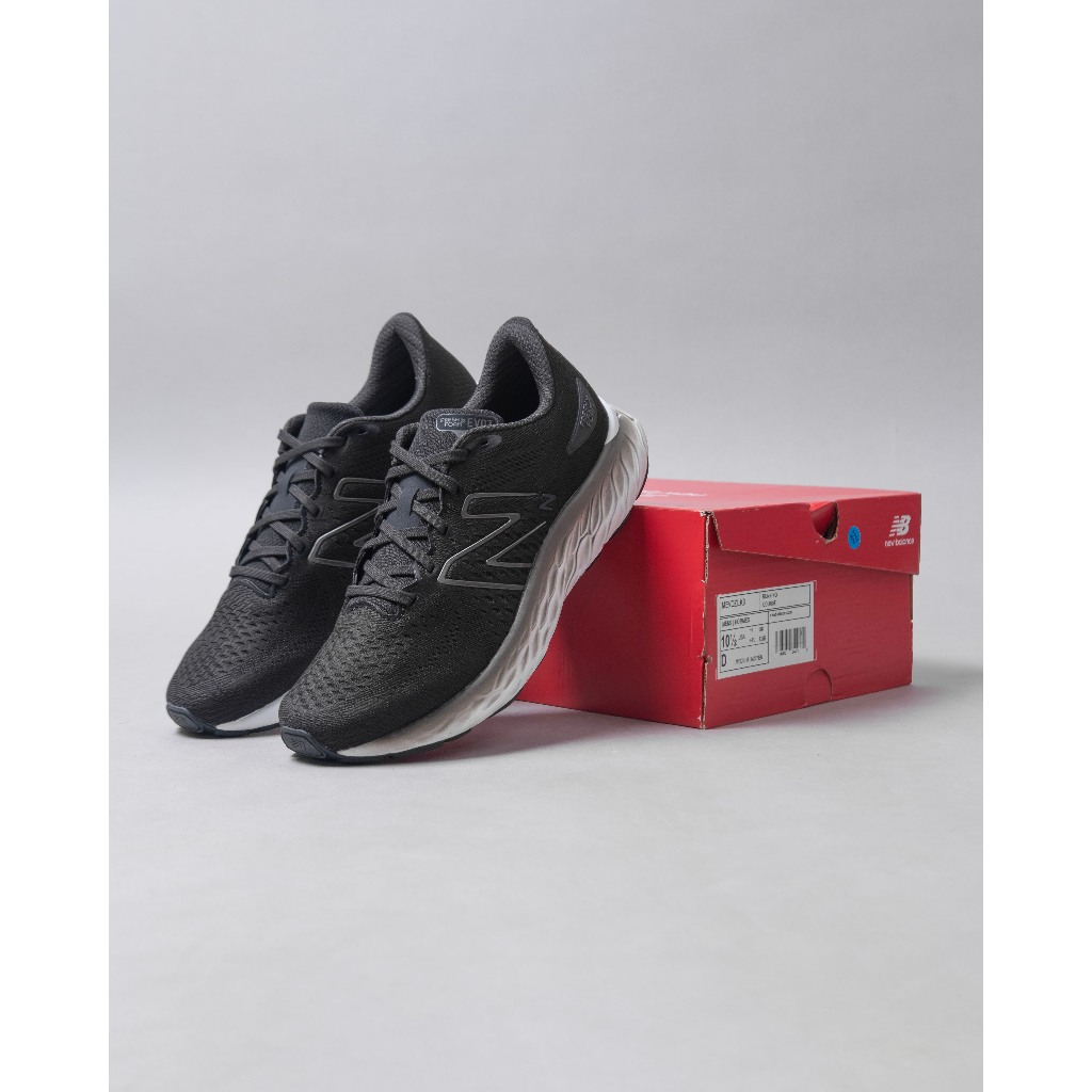 Sepatu Running New Balance Evoz V3 - BLACK WHITE BROWN