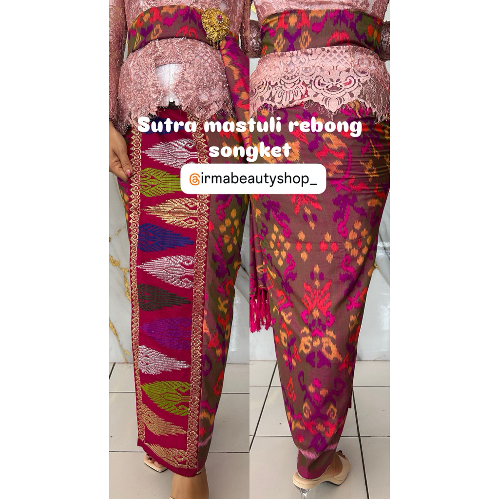Ready Sutra Mastuli Rebong Songket Ori Set Selendang