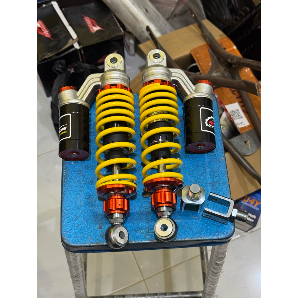 SHOCK SKOK BELAKANG COPY KTC KUNING UKURAN 28mm shock belakang fiz jupitee vega copy ktc kuning