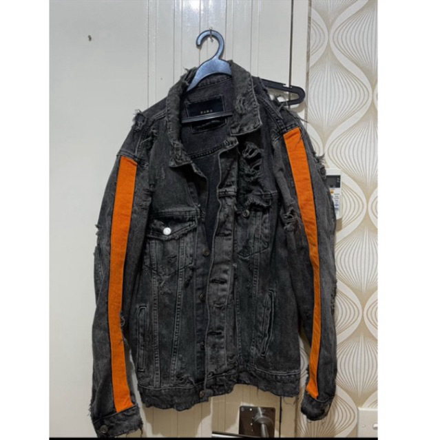 Zara ripped denim jacket