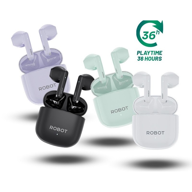 Earbuds Robot Airbuds T60 TWS Bluetooth – Wireless Headset HiFi Stereo dengan Charging Case