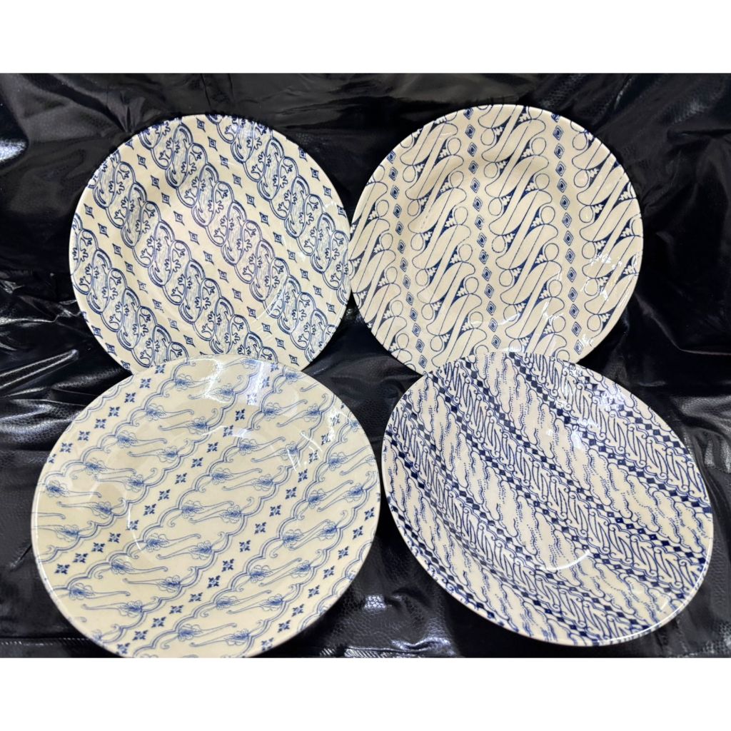 Piring Makan 8in Motif Batik / Piring Saji Motif Batik Ukuran 8in