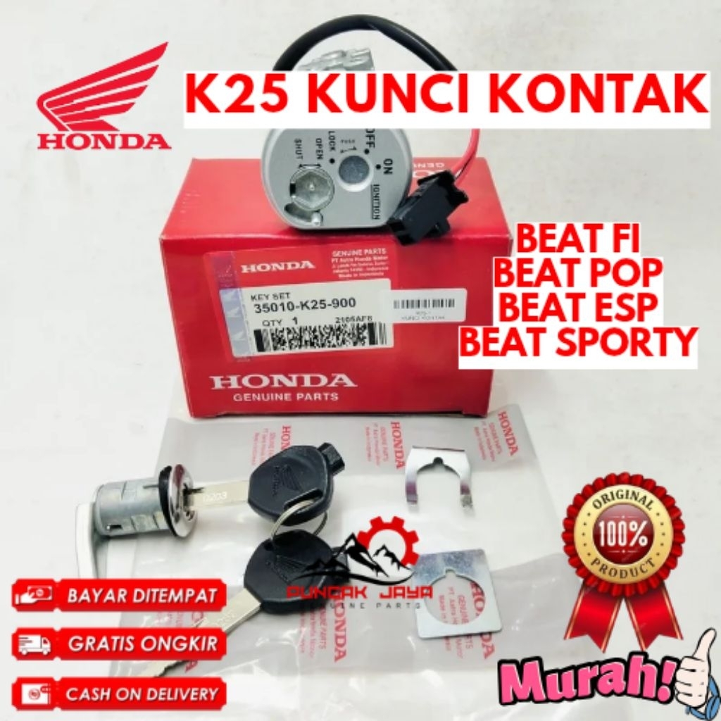 KUNCI KONTAK ORIGINAL HONDA KODE K25, KUNCI KONTAK BEAT FI, KUNCI KONTAK BEAT POP, KUNCI KONTAK BEAT