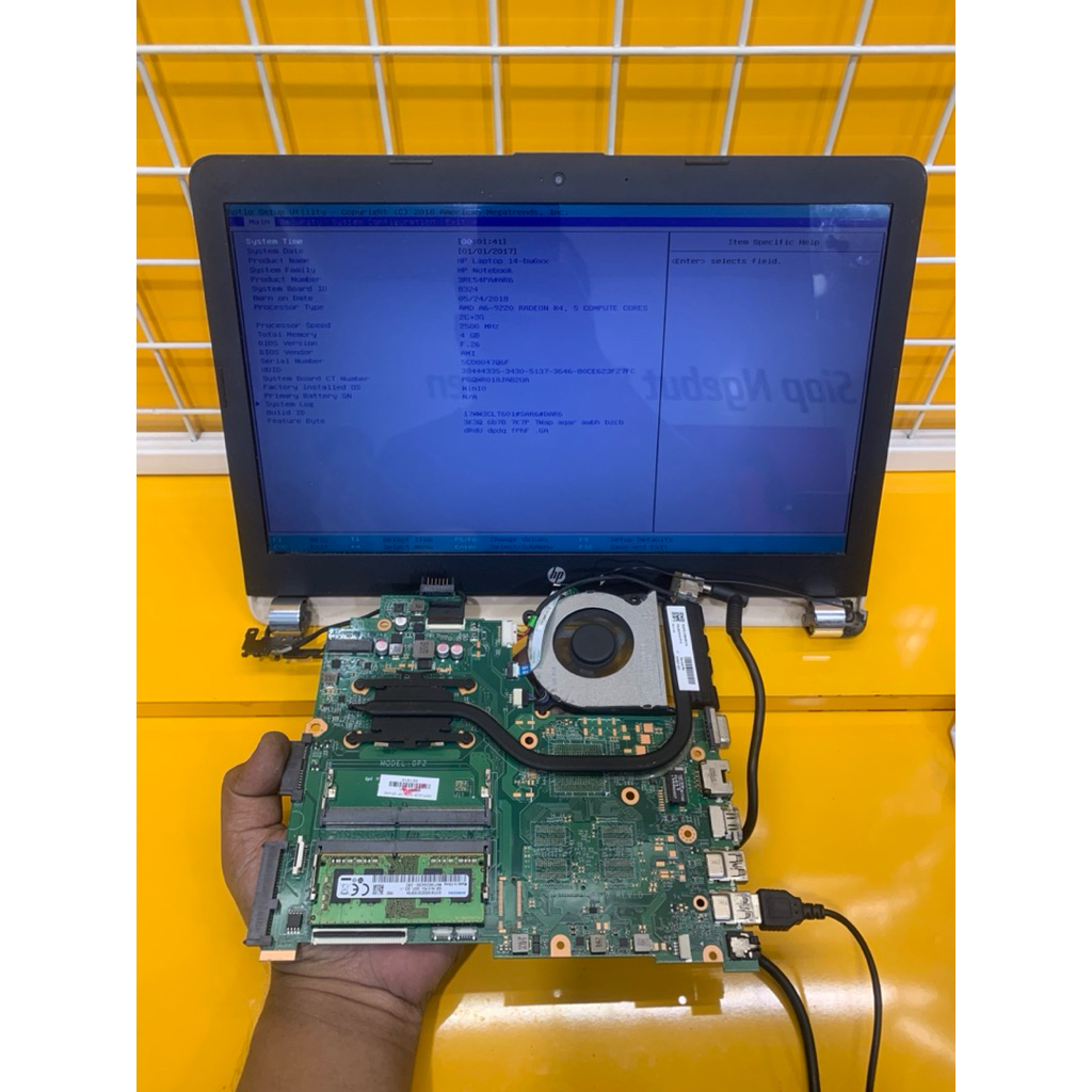 mobo mainboard laptop hp14-bw503AU AMD A6-9220 normal tested