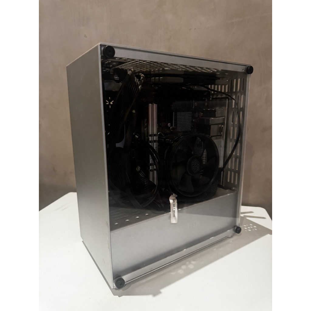 Second Preloved Mini PC ITX Rakitan Intel NVIDIA SFX Cooler Master Asrock Metal Fish S3 plus