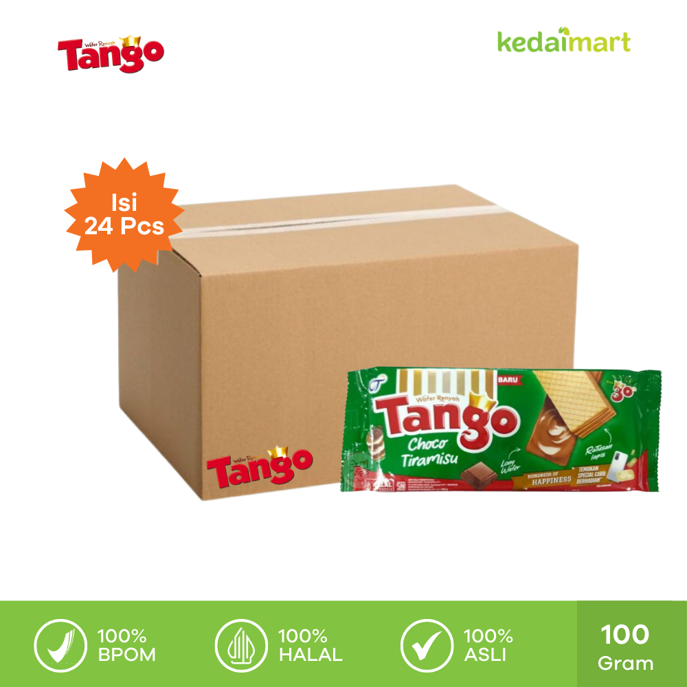 Tango Wafer Choco Tiramisu 100 Gram Dus Isi 24