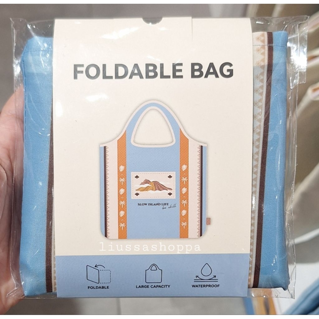 Tas Lipat OHSOME - Island Leisure Life Slow Island Foldable Shopping Bag