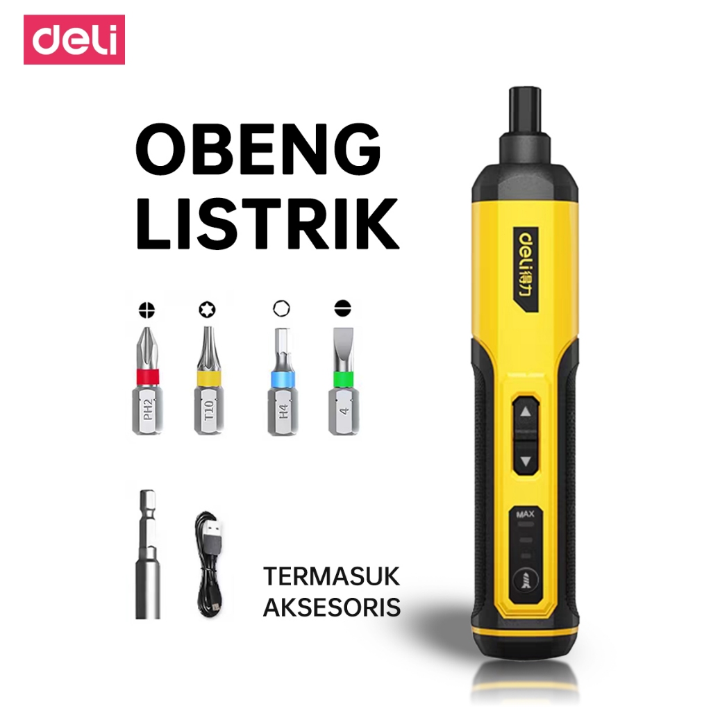 Deli Bor Obeng Elektrik Tangan Genggam Serbaguna USB Baterai Lithium Serbaguna