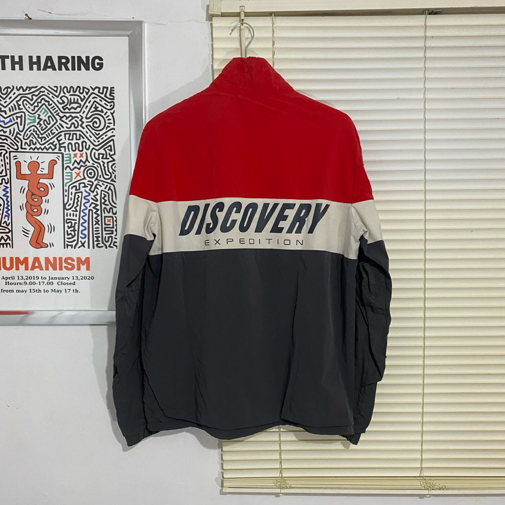 Jaket Vintage Discovery Expedition Colorblock Windbreaker Jacket