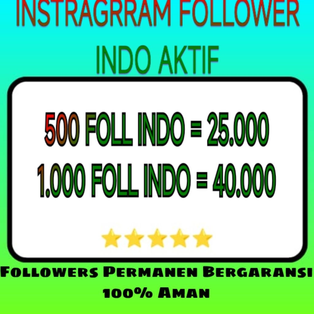 INSTRAGRAM FOLLOWERS REAL INDO AKUN AKTIF PERMANEN BERGARANSI 100% AMAN