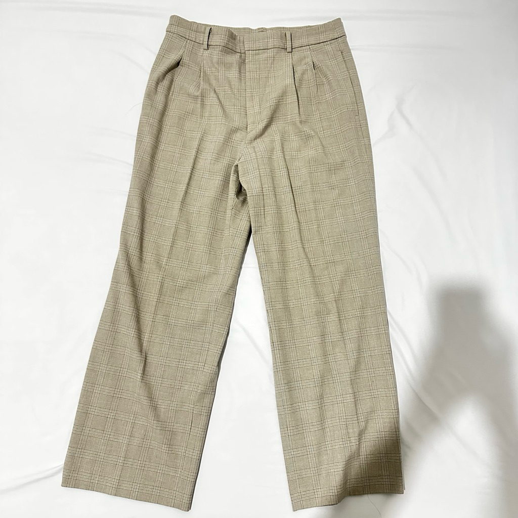 Celana UNIQLO Tartan/ Kotak Cream Ankle XL (preloved)