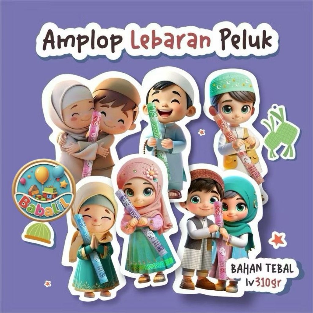 AMPLOP LEBARAN UNIK & LUCU KARTUN | AMPLOP IDUL FITRI ANGPAU | AMPLOP LEBARAN PELUK - babalil