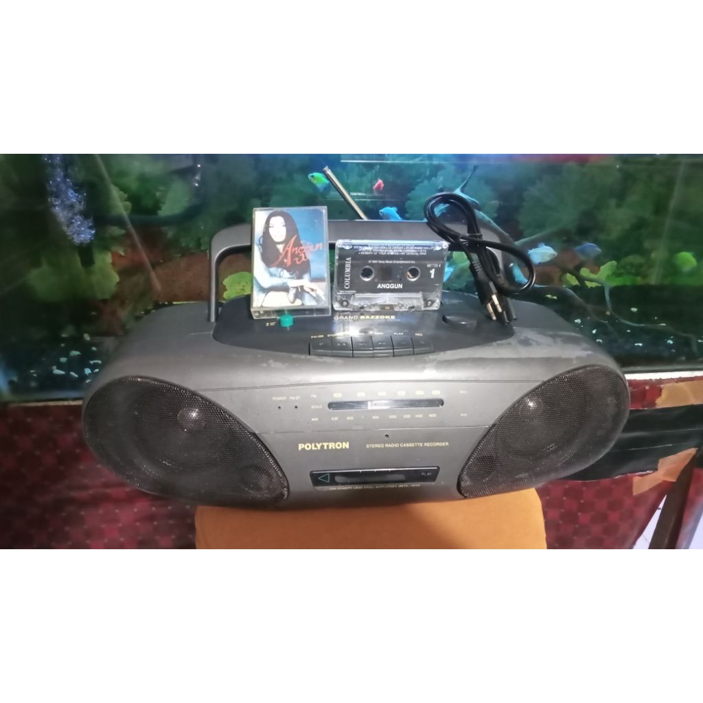 radio tape mini compo polytron grand BAZZOKE PSC 612C bonus kaset pita