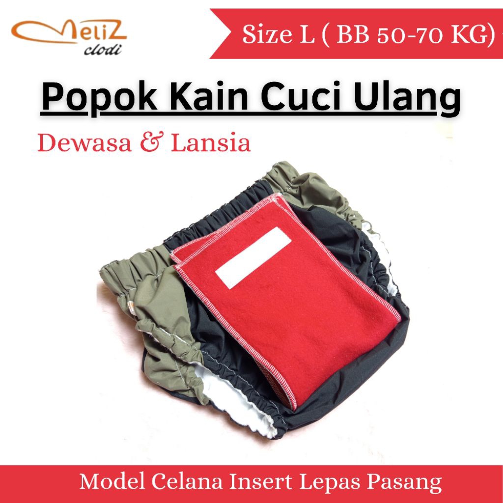 Cloth Diaper, Clodi Lansia Jumbo, Popok Kain cuci ulang celana simple digunakan, Popok Kain Lansia u