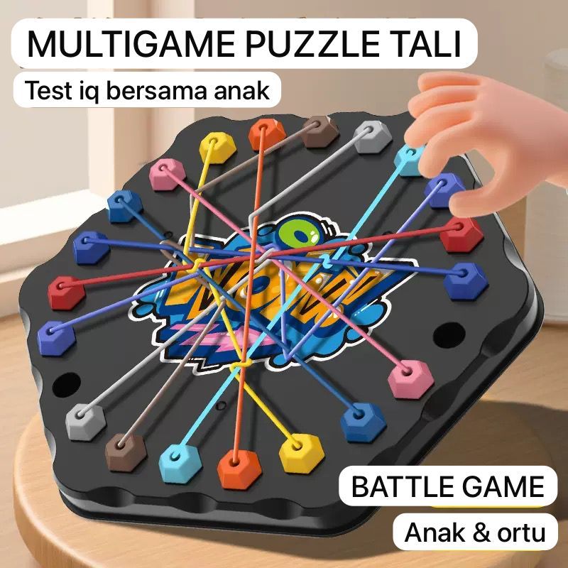 MAINAN EDUKASI PAPAN PUZZLE TALI PK BATTLE TEST IQ ANAK MELATIH PEMIKIRAN ANAK/PENYELESAIAN KEPINTAR