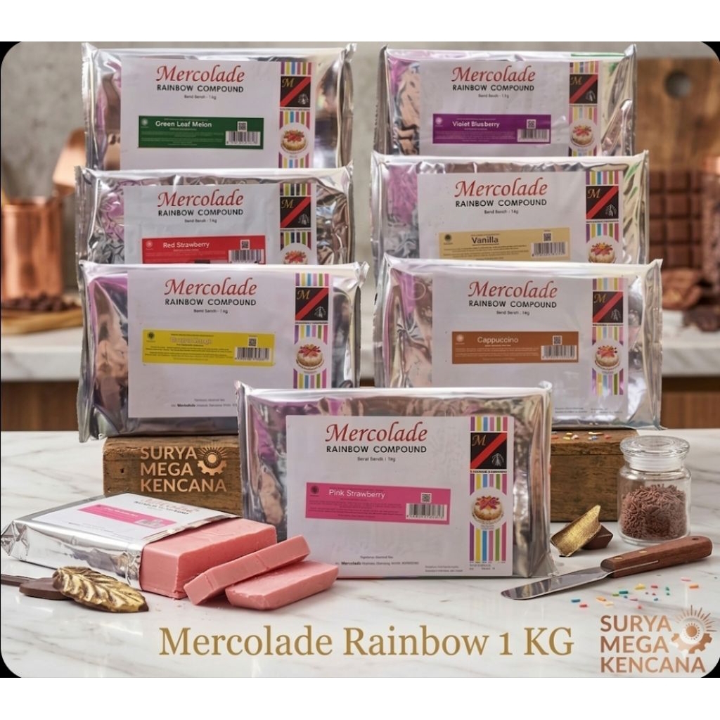 COKELAT COMPOUND 1KG MERCOLADE RAINBOW / COKELAT BATANG MERCOLADE PREMIUM 1KG