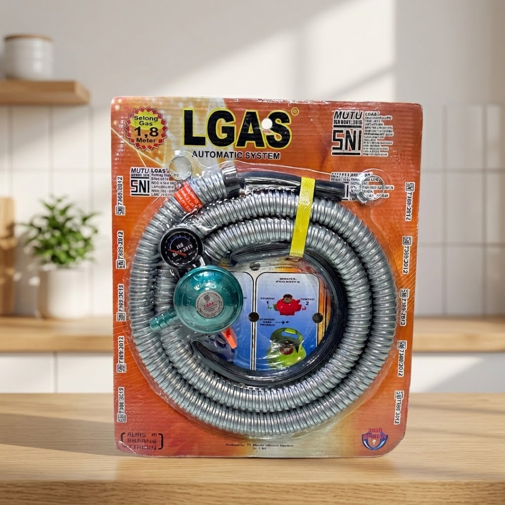Regulator Gas & Selang Gas LPG Standar SNI Anti Meledak (Safety Lock)