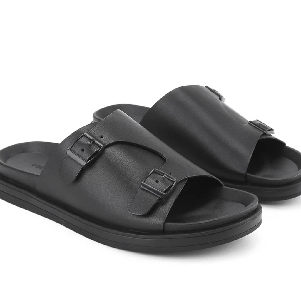 Sandal Slide Pria Obermain Original - Leather - Eagber