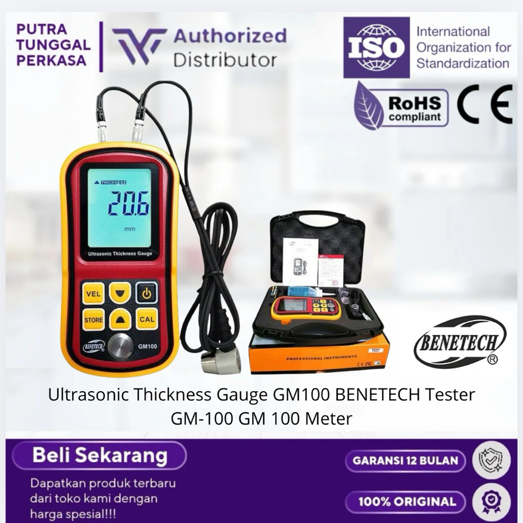 Ultrasonic Thickness Gauge GM100 BENETECH Tester GM-100 GM 100 Meter